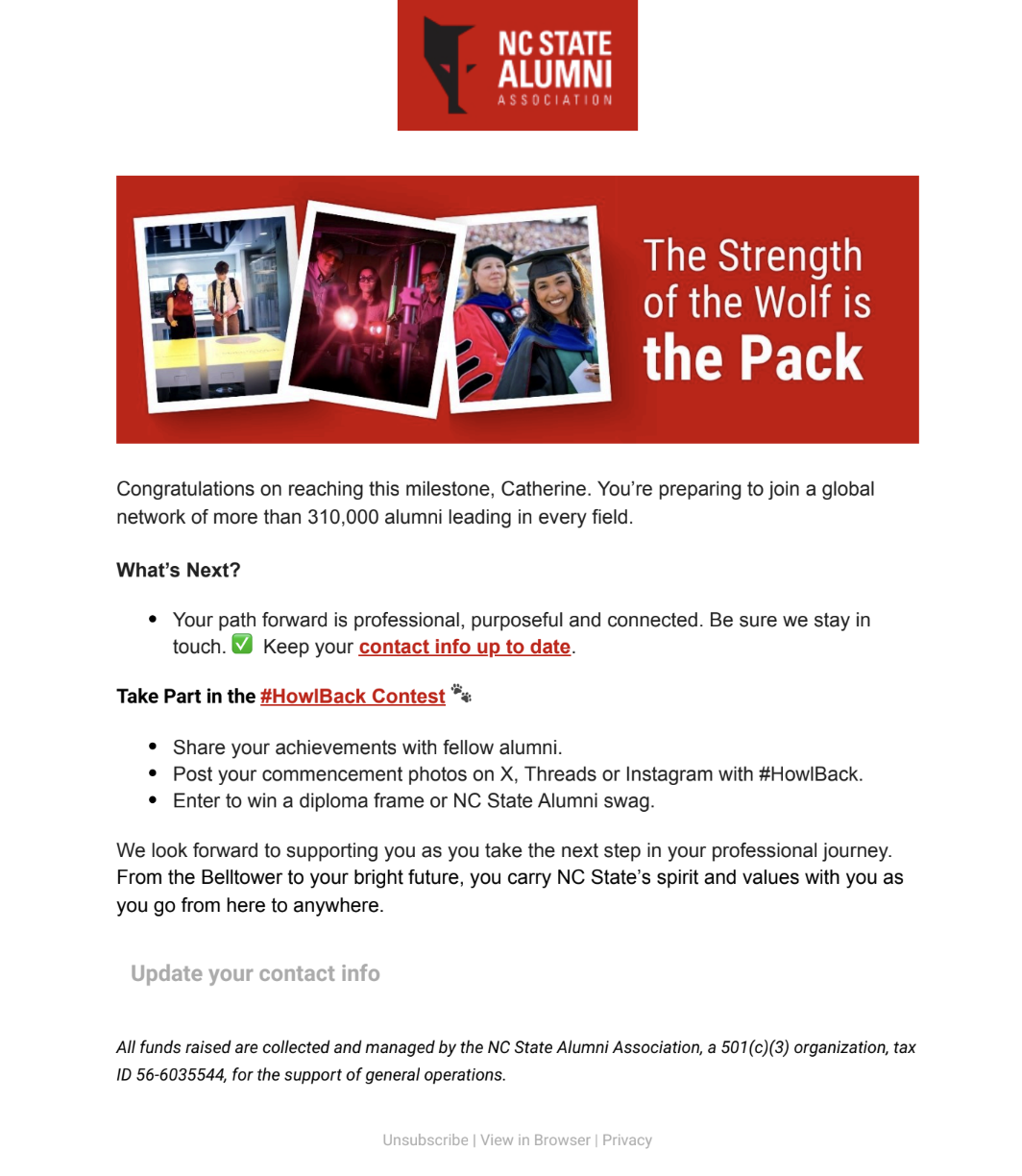 Commencement Email 1